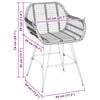 vidaXL Cadeira de jantar 2 pcs Natural 55 x 50 x 74 cm Rattan e Ferro