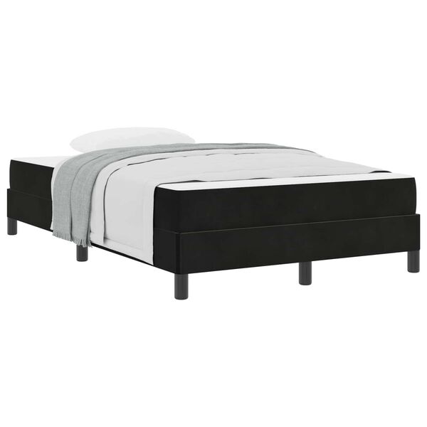 vidaXL Cama Box com colch&atilde;o Preto 120 x 220 cm tecido