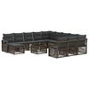 vidaXL Conjunto de Sof&aacute; de Jardim 13 unid. Cinzento vime PE