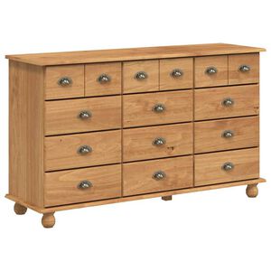 vidaXL C&ocirc;moda com gaveta ASKIM Castanho 79 x 40 x 133,5 cm