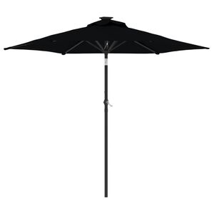 vidaXL Guarda-sol de jardim com poste de a&ccedil;o 225x225x212 cm preto