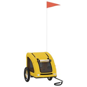 vidaXL Reboque bicicleta p/ animais tecido oxford/ferro amarelo