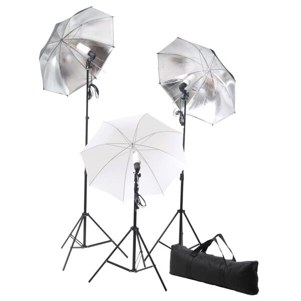 vidaXL Kit de est&uacute;dio fotogr&aacute;fico com conjunto de ilumina&ccedil;&atilde;o e fundo