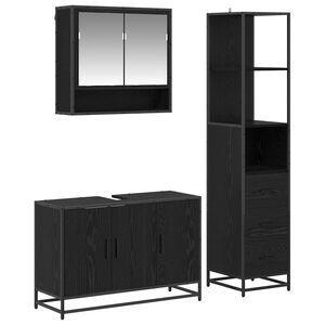 vidaXL Conjunto de M&oacute;veis para Banheiro com porta 3 pcs Madeira Antiga