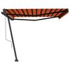 vidaXL Toldo autom&aacute;tico independente 450x350 cm laranja e castanho