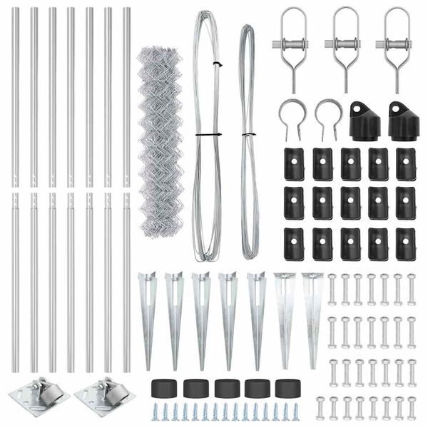 vidaXL Poste de Cerca Prateado 10 x 1,2 m (malha de 40 x 40 mm) A&ccedil;o