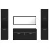 vidaXL 4 pcs conjunto m&oacute;veis casa de banho derivados de madeira preto