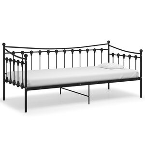 vidaXL Sof&aacute;-cama 90x200 cm metal preto