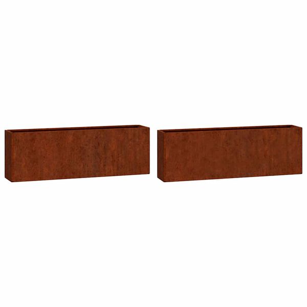 vidaXL Vasos/floreiras de parede 2 pcs a&ccedil;o corten cor enferrujado