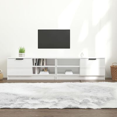 vidaXL Móveis TV 2pcs 80x35x36,5cm derivados madeira branco brilhante