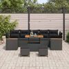 vidaXL Conjunto de Sof&aacute; de Jardim 10 pcs Preto Rattan Sint&eacute;tico