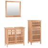 vidaXL 3 pcs conjunto de m&oacute;veis p/ casa de banho nogueira maci&ccedil;a