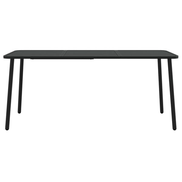 vidaXL Mesa de jardim 165x80x71 cm a&ccedil;o antracite