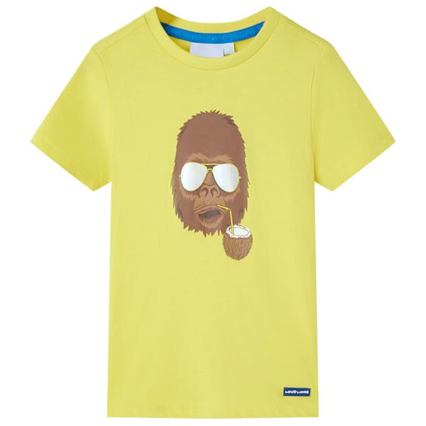 T-shirt infantil com mangas curtas amarelo 128