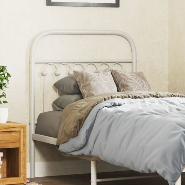 vidaXL Cabeceira de cama 80 cm metal branco