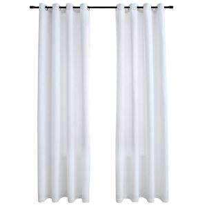 vidaXL Cortinas blackout c/ argolas metal 2 pcs 140x225 cm branco sujo