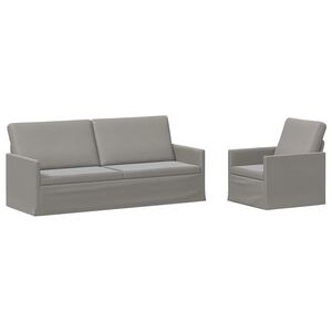vidaXL Conjunto de Sof&aacute;s 2 pcs Cinzento-claro Veludo (V)
