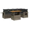 vidaXL 6 pcs conjunto sof&aacute;s de jardim com almofad&otilde;es vime cinzento