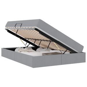 vidaXL Cama com arruma&ccedil;&atilde;o e colch&atilde;o Cinzento-claro 140 x 200 cm
