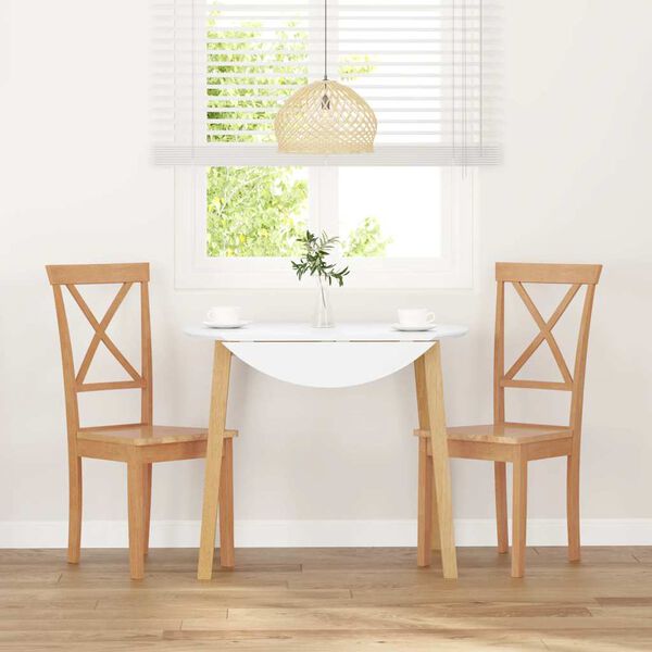 vidaXL Cadeiras de jantar 2 pcs madeira de seringueira maci&ccedil;a