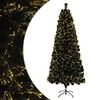 vidaXL &Aacute;rvore de Natal de fibra &oacute;tica 180 cm 24 LED Branco quente PVC