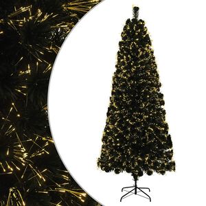 vidaXL &Aacute;rvore de Natal de fibra &oacute;tica 180 cm 24 LED Branco quente PVC