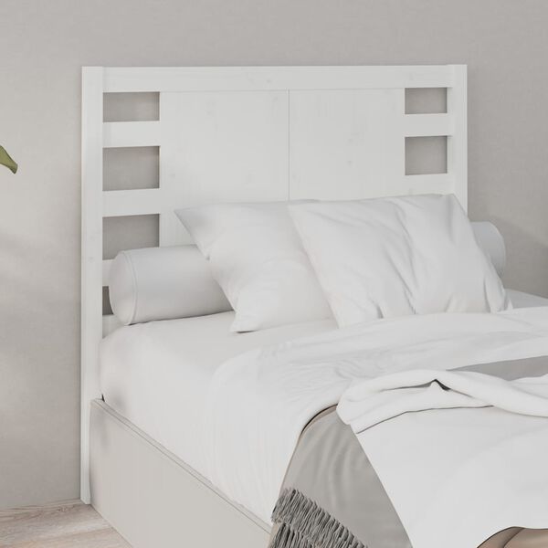 vidaXL Cabeceira de cama 81x4x100 cm pinho maciço branco