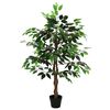 vidaXL Planta Ficus Artificial Verde 90 x 16 x 110 cm Tecido e Madeira