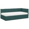 vidaXL Estrutura de Cama de Canto com Colch&atilde;o 2 pcs Verde Veludo