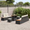 vidaXL Conjunto de Sof&aacute; de Jardim com almofada 8 pcs Preto e Creme