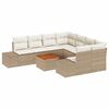 vidaXL Conjunto de Sof&aacute; de Jardim 9 unid. Bege e Creme vime PE