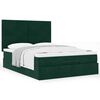 vidaXL Estrutura cama otomana colchões 140x190 cm veludo verde escuro