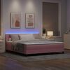 vidaXL Cama Box Spring LED com colch&atilde;o Rosa 180 x 200 cm Veludo
