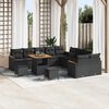vidaXL Conjunto de Sof&aacute; de Jardim 13 pcs Preto vime PE