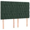 vidaXL Cama com molas/colch&atilde;o 140x190 cm veludo verde-escuro