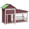 vidaXL Casota para c&atilde;es 143x60,5x109 cm pinho maci&ccedil;o cor moca