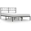 vidaXL Estrutura de cama com cabeceira 160x200 cm metal preto