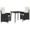 vidaXL Conjunto de Mesa de Sof&aacute; 3 pcs Preto e Branco Creme
