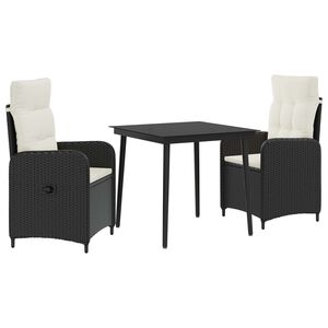 vidaXL Conjunto de Mesa de Sof&aacute; 3 pcs Preto e Branco Creme