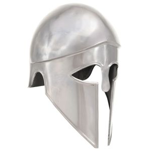 vidaXL Capacete de soldado grego r&eacute;plica LARP a&ccedil;o prateado