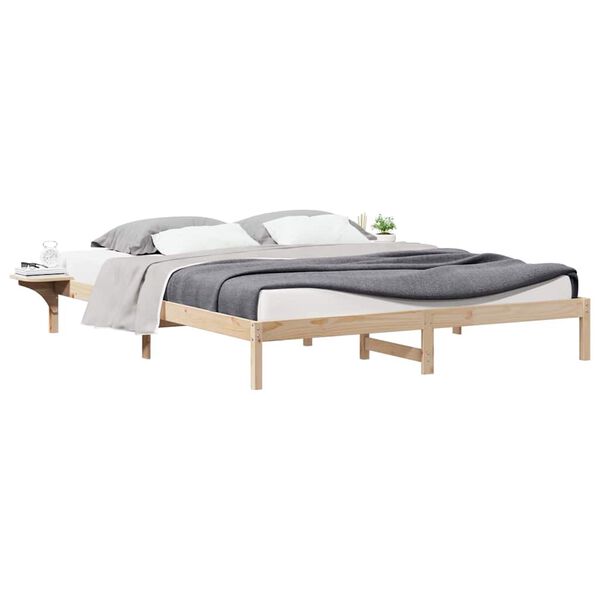 vidaXL Cama com Mesas Laterais Natural 180 x 210 cm