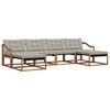 vidaXL Conjunto de Sof&aacute;s para Exterior 6 pcs Cinza Natural e Claro