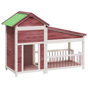 vidaXL Casota para cães 143x60,5x109 cm pinho maciço cor moca