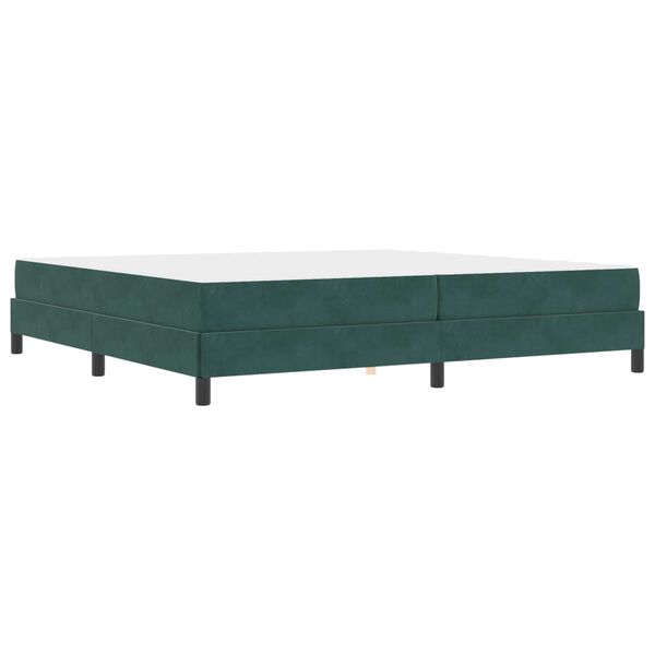 vidaXL Cama Box com colch&atilde;o Verde Escuro 200 x 200 cm tecido