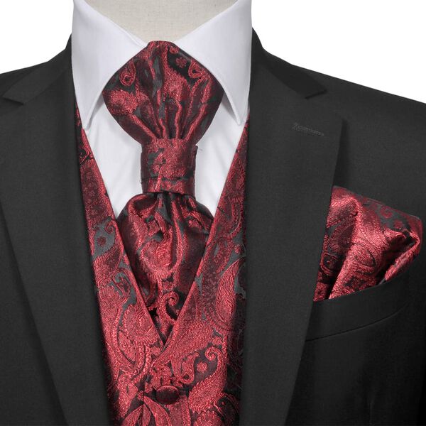 Conjunto colete de casamento para homem estampa caxemira tam. 48 bord&ocirc;