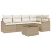vidaXL Conjunto de Sof&aacute;s 6 unid. Bege vime PE