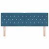 vidaXL Cabeceira LED com cabeceira Manual Azul Escuro 160 cm Poli&eacute;ster
