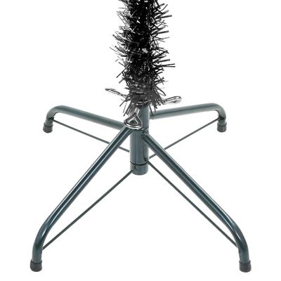 vidaXL Árvore de Natal pré-iluminada fina com bolas 120 cm preto