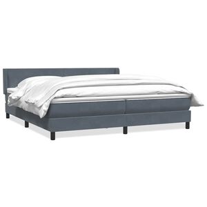 vidaXL Cama com molas/colch&atilde;o 180x220 cm veludo cinzento-escuro