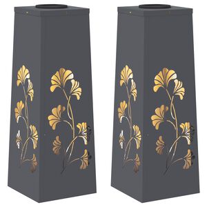 vidaXL Luz Solar LED de Caminho 2 unid. Branco quente 18 x 18 x 50 cm